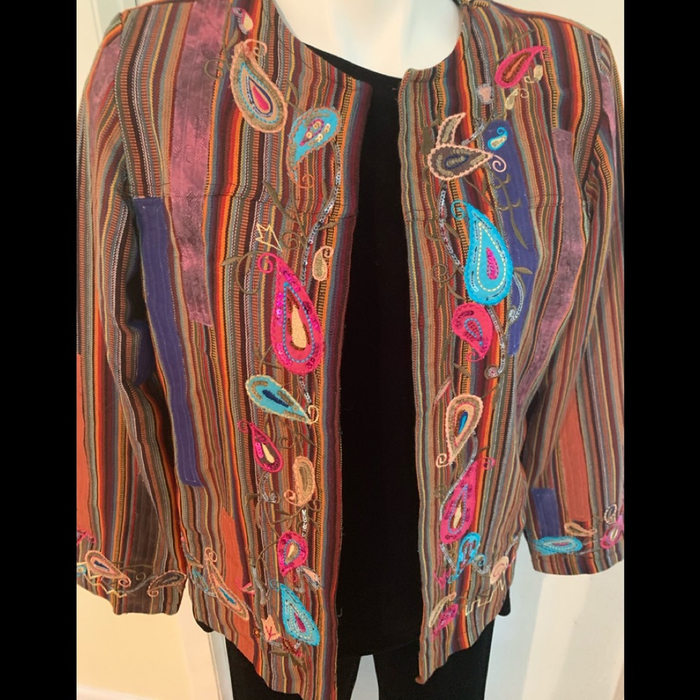 Indigo Moon Boho Blazer Retro Shoulder Pads - Picture 6 of 10
